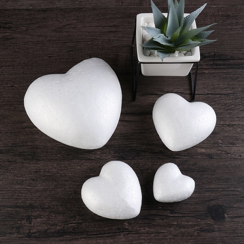 6/8.5/10/15cm Heart Foam Mould White Craft