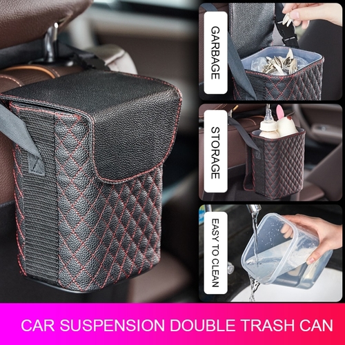 Rylybons Car Trash Bin Auto Organizer Storage Box