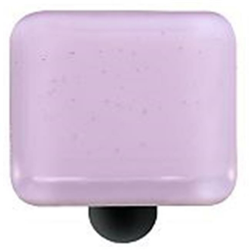 Hot Knobs HK1034-KB Neo-Lavender Square Glass Cabinet Knob - Black Pos