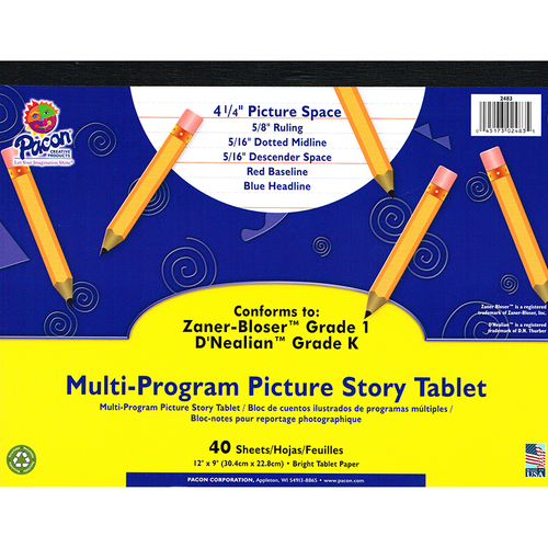 Pacon PAC2483BN 12 x 9 in. Picture Story Paper 0.63 in. Rule Long - 12