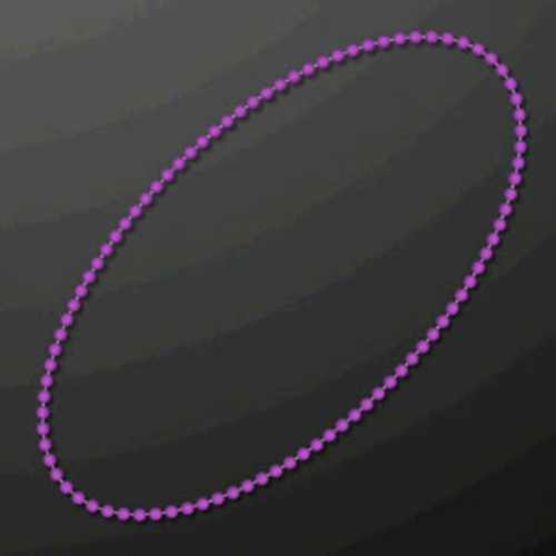 Blinkee A440 Smooth Round Opaque Bead Mardi Gras Necklace, Purple 
