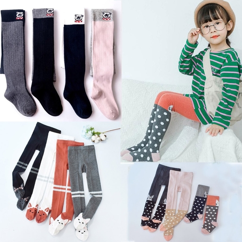 Solid Kids Girls Leggings Cotton Knit Leggings For