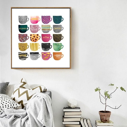 Beautiful Different Coffee Cups Canvas