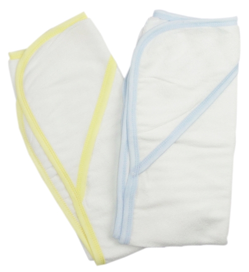 Bambini 021-Blue-021-Yellow Infant Hooded Bath Towel, Blue - Pack 