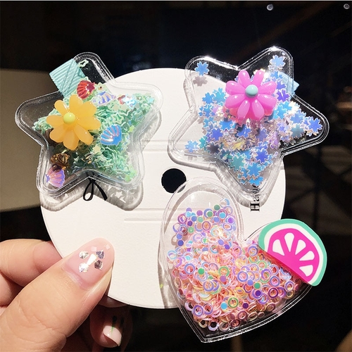 New Girls Cute Colorful Star Heart Hairpins
