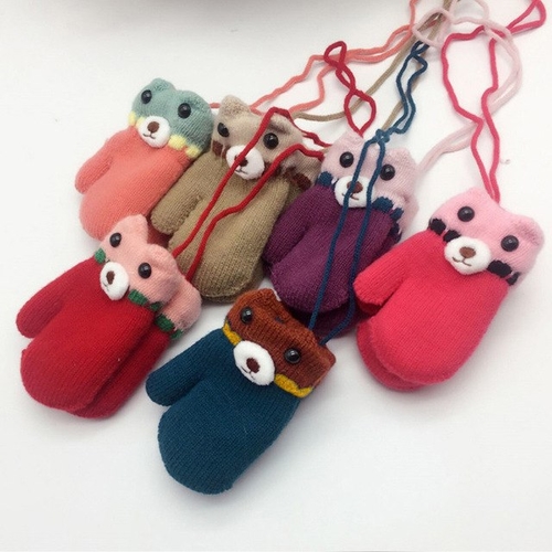 Toddler Baby  boy girl gloves Cute Thicken Cartoon