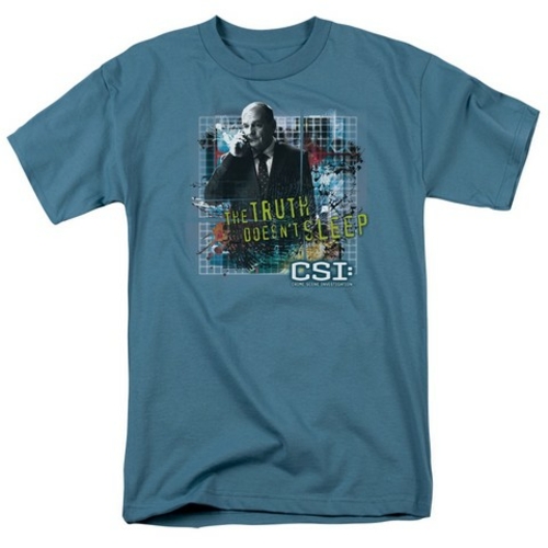 Trevco Csi-Truth Doesnt Sleep - Short Sleeve Adult 18-1 Tee - Slate- M