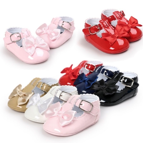 2017 Newborn Baby Girl Bow Anti slip Crib Shoes