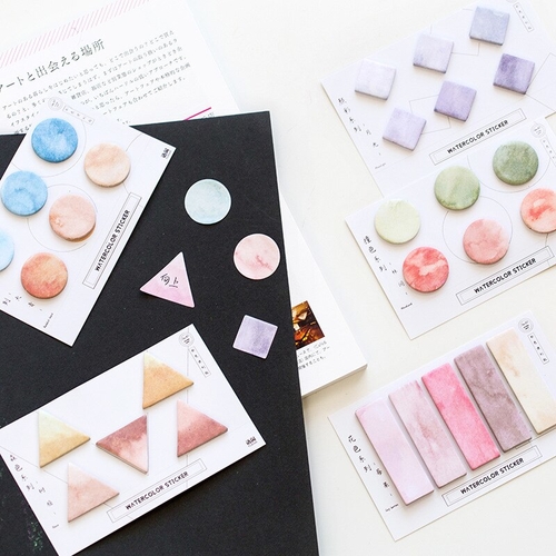 Cute Round Triangle Watercolor Sticky Note