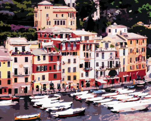 Paint by Numbers - CITY AND SHIPS, ITALY (TED DAVIS)