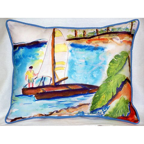 Betsy Drake HJ172 Catamaran Large Indoor & Outdoor Pillow 16 x 20