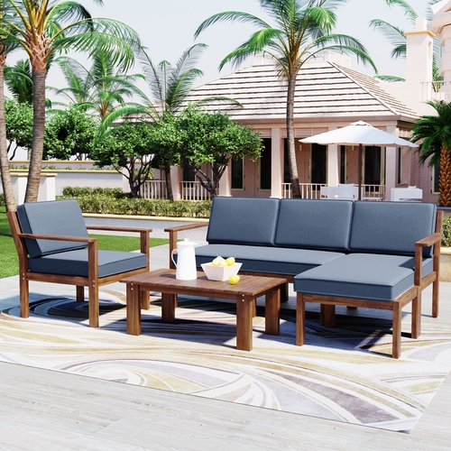 A Multi-person Sofa Set with A Small Table, Suitable for Gardens,