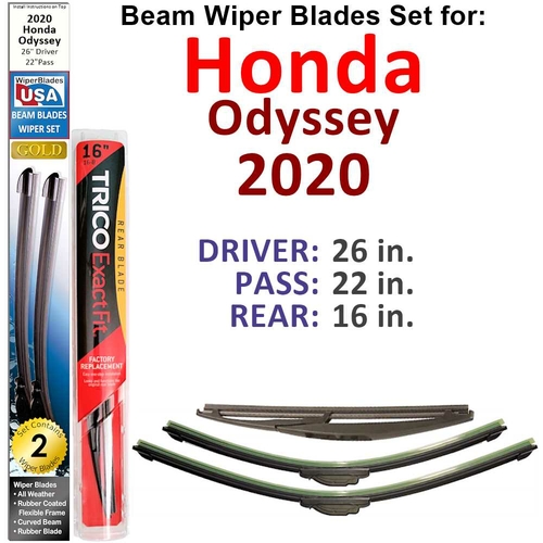 Spocket | Dropship | Beam Wiper Blades for 2020 Honda Odyssey (Set