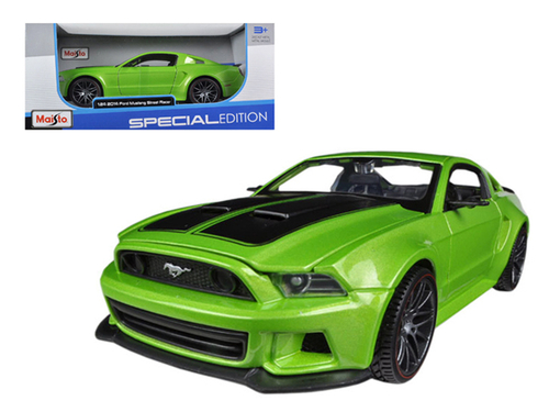 2014 Ford Mustang Street Racer Green Metallic 1/24 Diecast Model Car
