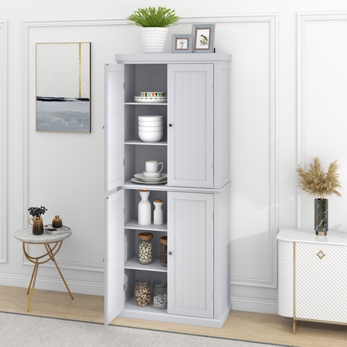 Freestanding Tall Kitchen Pantry, 72.4" Minimalist Kitchen Storage