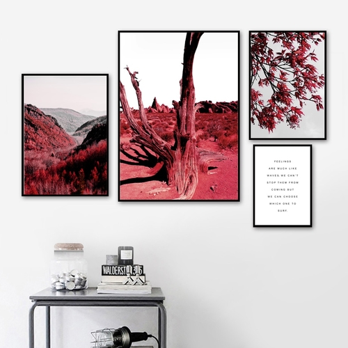 Red Leafs Tree Forest Landscape Quotes