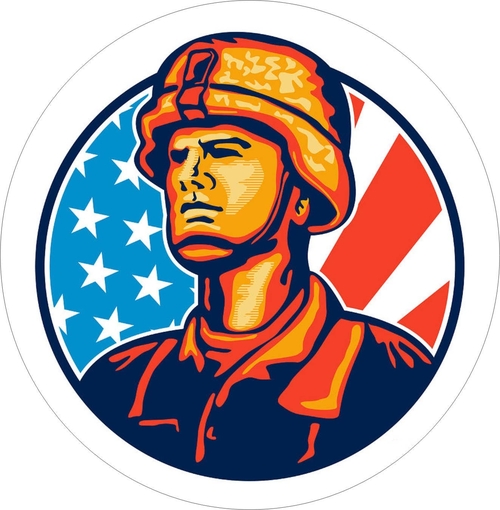 3 Inch Cloth Patch Iraq War Desert Strom Soldier