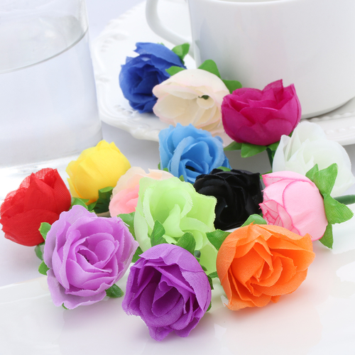 50pcs/lot Artificial Silk Rose Flower Heads
