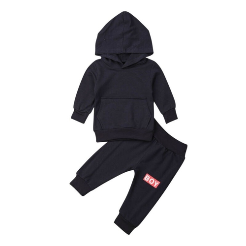 0-24M Baby Boys Clothes Autumn Winter Black Long