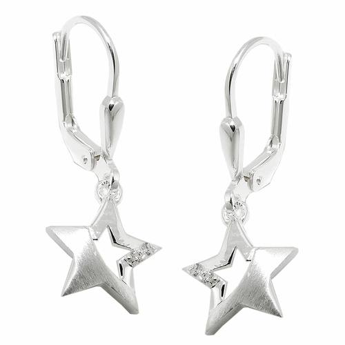 leverback earrings star silver 925