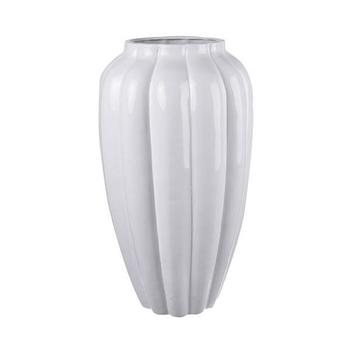 Ceramic White Bulb Vase Tall