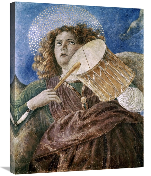 Global Gallery GCS-277564-30-142 30 in. Music Making Angel with Drum A