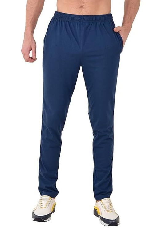 Main Men Air Force Blue Regular fit Cotton Trackpants Size XL image