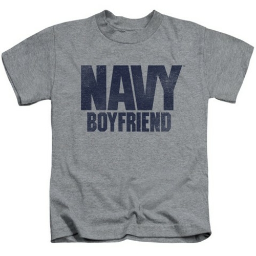 Trevco Navy-Boyfriend Short Sleeve Juvenile 18-1 Tee- Athletic Heather