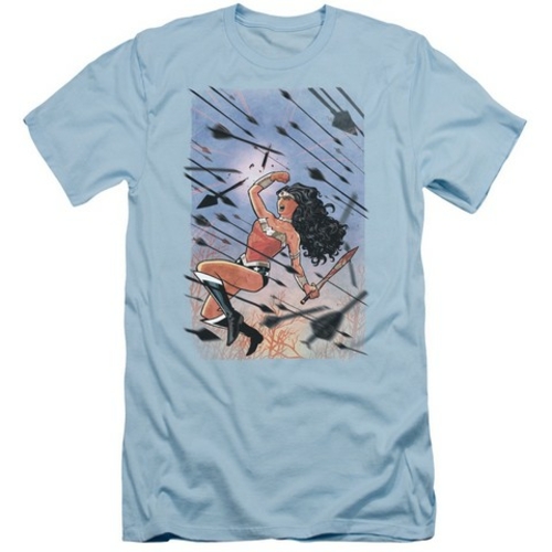 Trevco Jla-Wonder Woman No.1 - Short Sleeve Adult 30-1 Tee - Light Blu