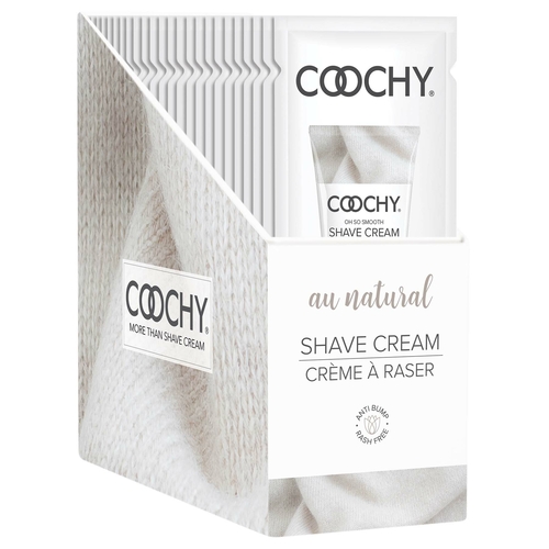 Coochy Shave Cream - Au Natural - 15 ml Foils 24 Count Display