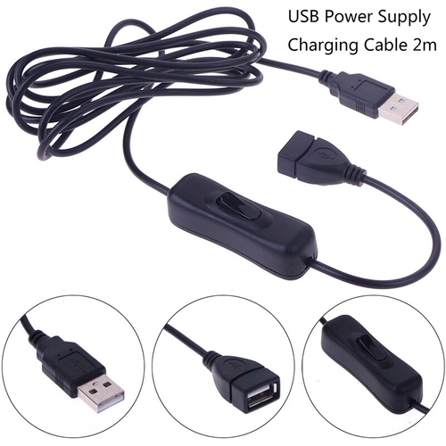 1Pc USB Cable Male to Female Switch ON OFF Cable