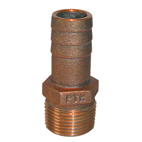 Groco PTH-1500 1.5 in. NPT x 1.5 in. ID Bronze Pipe to Hose Straight F