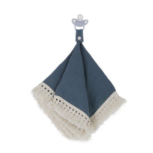 Doodalou Muslin Boho Pacifier Blanket - Peacock