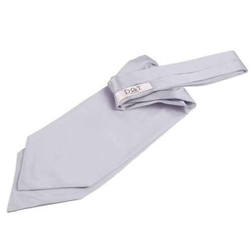 Plain Satin Self-Tie Cravat - Silver