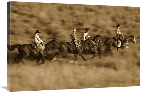 Global Gallery GCS-453708-2436-142 24 x 36 in. Cowboys & A Cowgirl Rid
