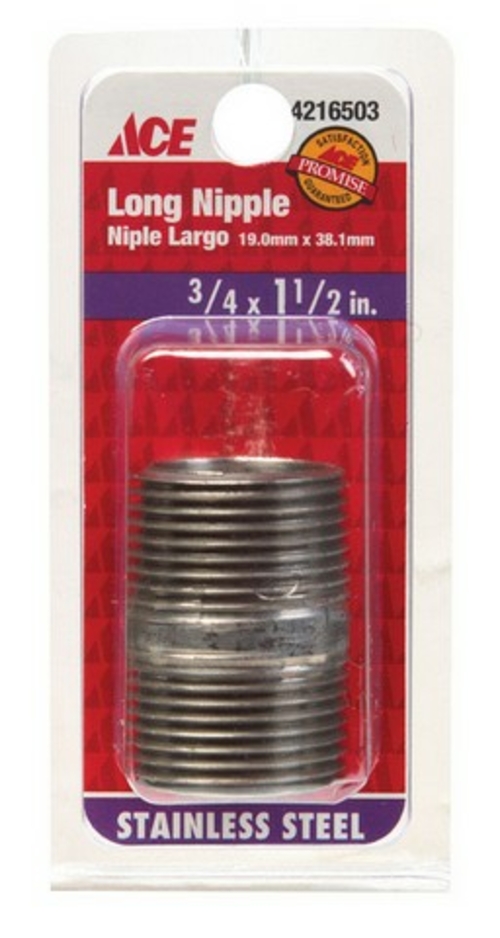 Smith-Cooper S8344NI006014CS 0.75 x 1.5 in. Stainless Nipple