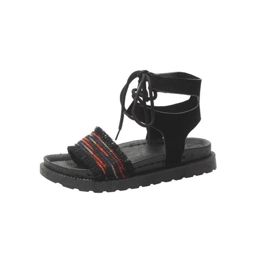 Hot Sale Women Mixed Colors Cross Tied Flat Ankle