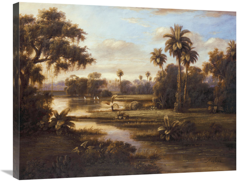 Global Gallery GCS-123237-2432-142 24 x 32 in. White Cranes Art Print 
