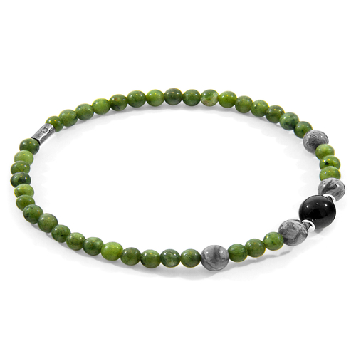 Jade, Jasper and Onyx Frederick Silver and Stone SKINNY Bracelet