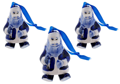 Blue Santa Ornaments (QTY:3)