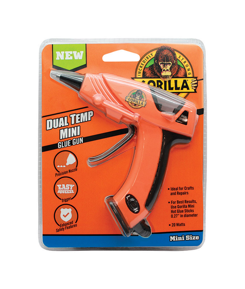 Gorilla 2838092 20 watts Dual Temperature Mini Glue Gun, Orange