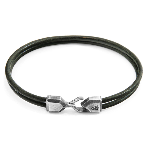 Racing Green Cromer Silver & Leather Bracelet