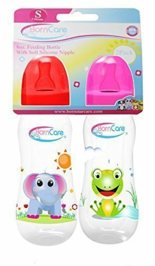 BornCare BCWS-103-1 8oz 250ml Regular Easygrip Feeding Bottle Silicone