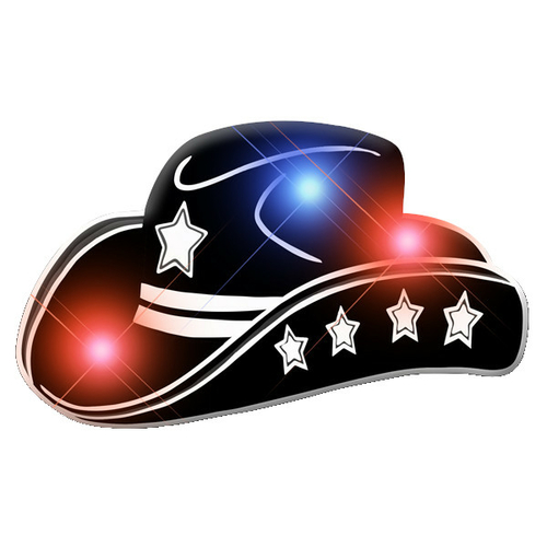 Blinkee 3355000 Black Cowboy Hat Flashing Body Light Lapel Pins