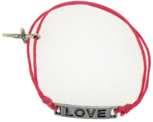 Solid Rock Jewelry 144626 Dark Pink Cotton Adjustable Friendship with 