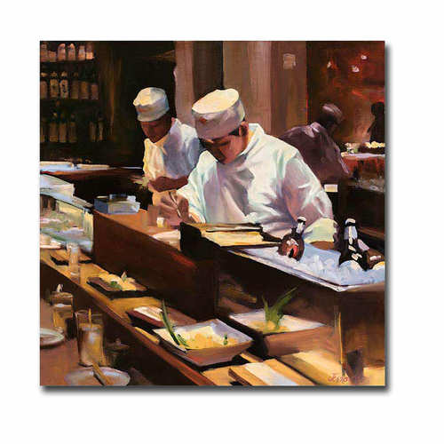 Artistic Home Gallery 3030K5695EG Sushi Chefs by Carol Jessen Premium 