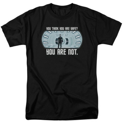 Trevco Star Trek-Not Safe - Short Sleeve Adult 18-1 Tee - Black- 2X