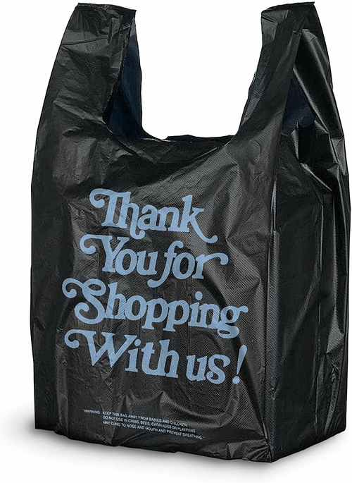 Pack of 700 Thank You Plastic Bags 12 x 6 x 22. Chocolate Carry-Out