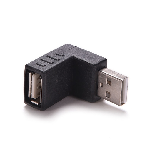 1Pc 90 Degree USB 2.0 Male To Female Adapter Right