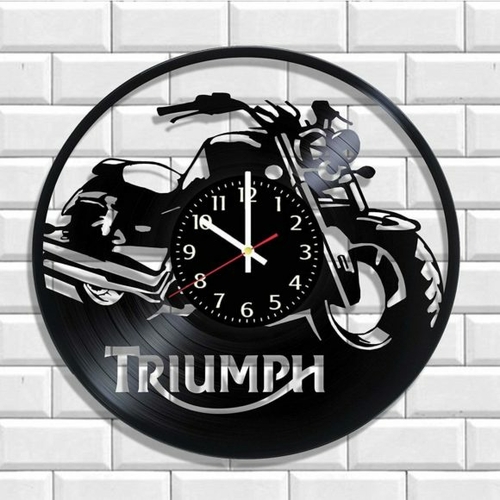 TRIUMPH MOTORCYCLES VINYL RECORD WALL CLOCK